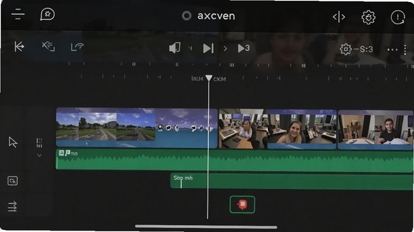 axcven�����ƶ��˲��������ͼ��չʾ��Ƶ�༭ʱ�����빦�ܰ�ť����