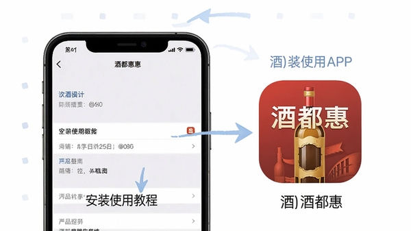 �ƶ���APP��װʹ�ý̳�ʾ��ͼ������չʾ�ֻ����ý�����ƶ���Ӧ��ͼ�꣬�������ֱ�ע�������裬�����ֱ��