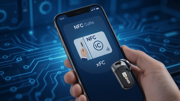 ����NFCԿ������������չʾ���ֻ���Ļ��ʾNFC�Ž���ģ�⹦�ܣ�����ִ���UI��ƣ���ɫ�Ƽ��б�����ͻ���ֻ����Կ�׵ĸ���