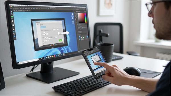 ExtensoDesk���ز�����ʾ�û�����ָ���ֻ���Ļ�Ͽ��Ƶ���