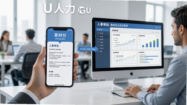 U�����ƶ�������Զ�Эͬ�칫����ʾ��ͼ��HR���ֻ��͵���֮���л�������������������ͬ��