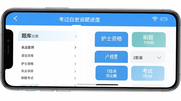 ҽѧ������APP�������ͼ��չʾ��������ˢ�������壬����ִҵҽʦ����ʿ�ʸ�ȿ�����ڣ���ɫҽ�������񣬸����ֻ���ĻչʾЧ��