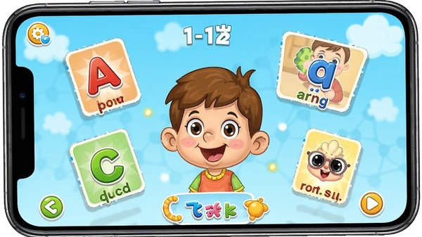 ��ԾӢ����������������չʾ����ͯӢ��ѧϰapp����ͨ���ɫ�����죬��ĸ�뵥�ʿ�ƬƯ������Ļ�ϣ��ʺ�3-12���ͯ������UIչʾͼ