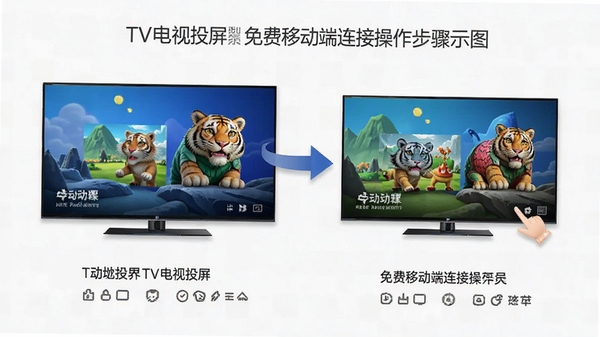 TV����Ͷ������ƶ������ӵ��Ӳ�������ʾ��ͼ