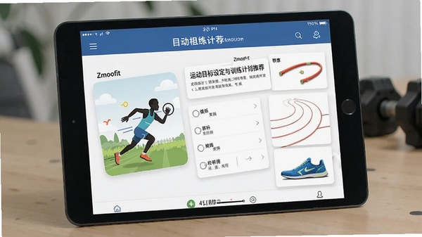 Zmoofit 运动目标设定与训练计划推荐界面示意图