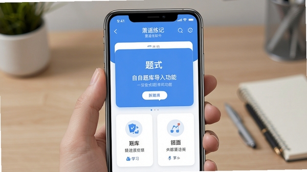 ��ң������������չʾ�Զ�����⵼�빦�ܵ��ֻ���ͼ��������µ�ѧϰ��APP���棬��Ƭʽ���֣���ɫ��ɫ��