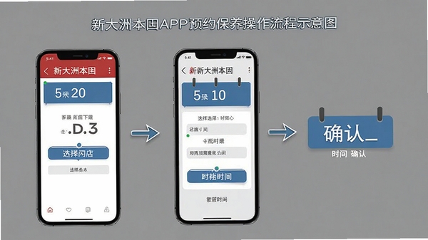 �´��ޱ���APPԤԼ������������ʾ��ͼ���ֻ�����ֲ�չʾѡ���ŵ��ʱ��ȷ�ϲ���