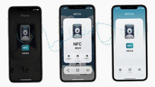 手机门禁卡NFC软件界面展示NFC读卡模拟功能的AI生图提示词