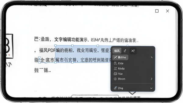 ���PDF�༭�����ֱ༭������ʾ���ֻ���Ļ��PDF�ĵ��е�һ�����ֱ�ѡ�в������༭�˵�������ɾ�����