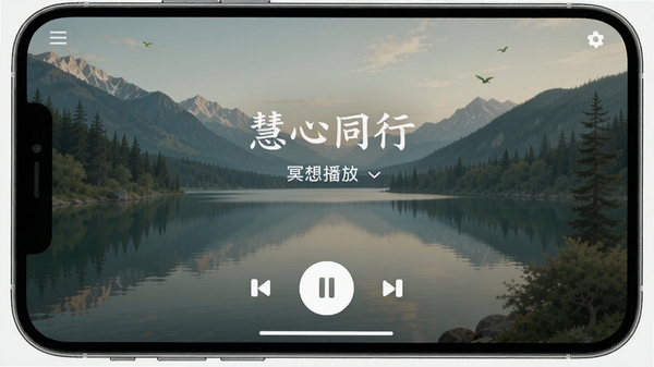 ����ͬ��APPڤ�벥�Ž��棬չʾ��Ȼ�羰�����벥�ſ��ư�ť����Χ����