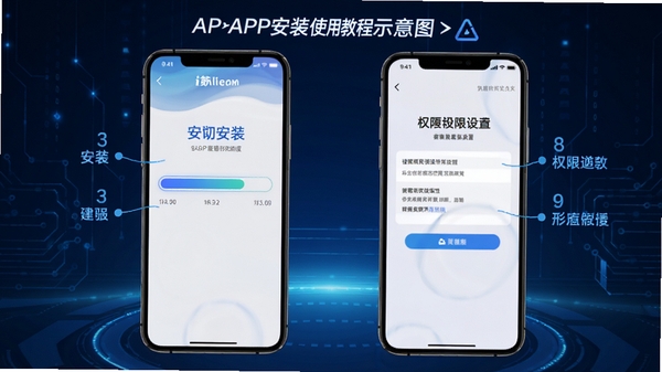 i����APP��װʹ�ý̳�ʾ��ͼ���ֻ���Ļչʾ��װ��������Ȩ�����ý��棬���Լ�����ֱ�ע���裬��ɫ�Ƽ����
