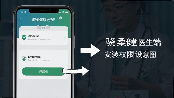 ���ὡ��ҽ����APP��װȨ������ʾ��ͼ���ֻ���Ļչʾ֪ͨ��洢Ȩ�޿������棬���Լ�����ָ����ͷ