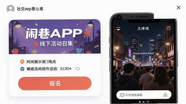 ����APP���»�ټ�ҳ�棬���Ƭչʾʱ��ص��뱨����ť���罻Ӧ�ó���