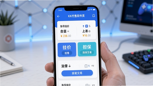 KK����������ҳ����չʾ���ֻ���Ļ�г�����Ϸ�˺Ž���ƽ̨�б��������˺Ź��ۡ����ۡ��������׵ȹ���ģ�飬�������ִ�������ɫ�����Ƽ��з��