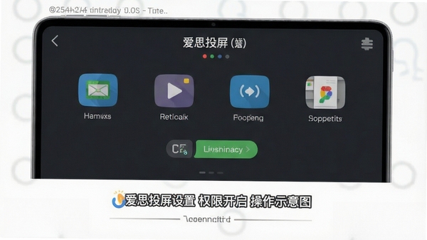 爱思投屏设置界面权限开启操作示意图