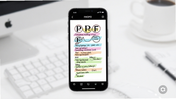 PDF文档管家手机阅读界面展示,高清PDF页面带彩色标注和高亮,简洁现代UI设计