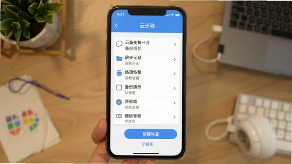 聊天记录备份云迁移手机端备份恢复操作步骤示意图