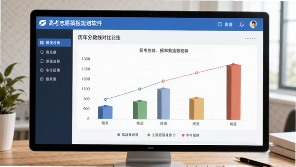 高考志愿填报规划软件历年分数线对比图表界面