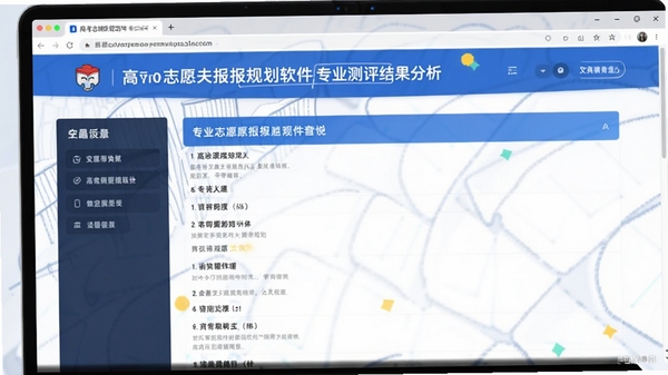 高考志愿填报规划软件专业测评问卷结果分析页面