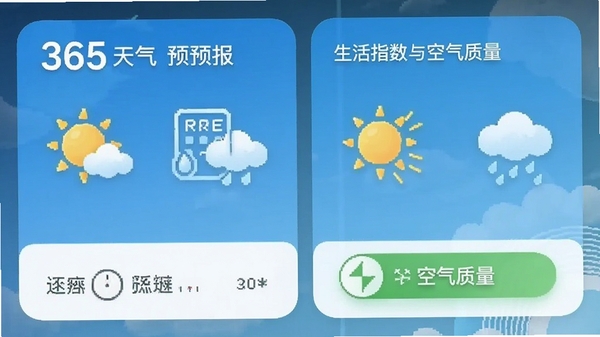 365天气预报生活指数与空气质量卡片展示