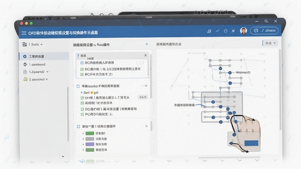 OFD软件移动端权限设置与转换操作界面示意图