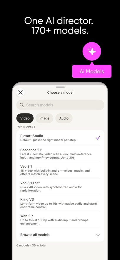 Picsart AI Video Agent软件截图