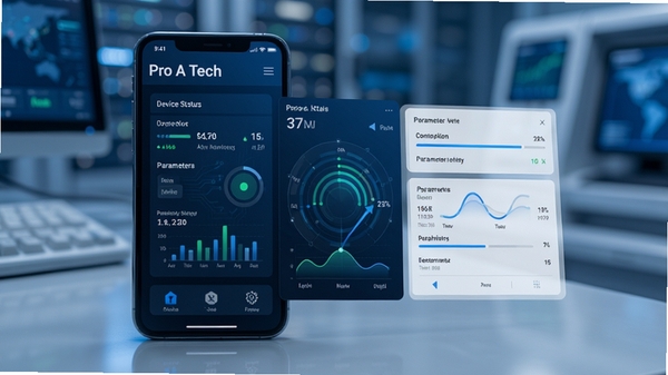ProA Tech��������չʾ���ֻ���Ļ��ʾ�豸״̬���������������ѡ��Ƽ�����ɫ��������ִ����