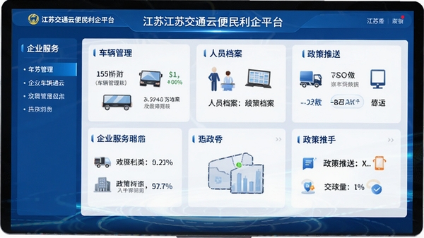 ���ս�ͨ�Ʊ�������ƽ̨��ҵ�����ܽ��棬չʾ������������Ա�������������͵�ģ�飬������ɫ����AI����ʾ��ͼ