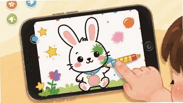 ͯȤͿɫ����Ϳɫ�������棬С������ָ�����ĻΪ��ͨС������ɫ����ɫ�Զ���䣬������ܰ�ɰ�