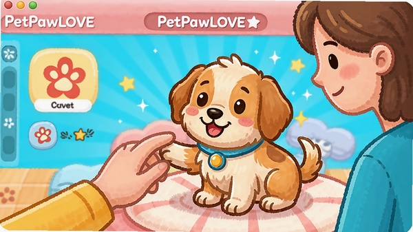 PetPawLOVE����������һֻ�ɰ��Ŀ�ͨС�����ڱ��û�������������ܰ�����������ɫ��