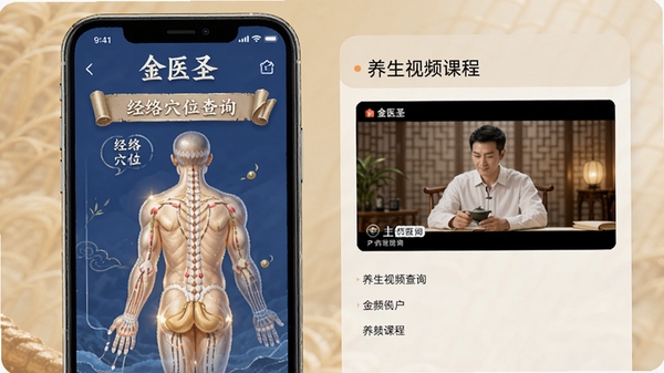 ��ҽʥapp����Ѩλ��ѯ������������Ƶ�γ�չʾ