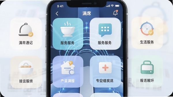 ��ϯapp����չʾ�������ˬ����������ܲ��֣��ֻ���Ļ�г��ֶ���������ͼ�꣬�Ƽ�����������Ϣ��ϣ�����UI���