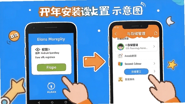 ���꼶��ѧ�ϲ�APP��װ����ʾ��ͼ��չʾ��׿�ֻ�Ȩ�޿�����洢�������棬��ͨ������ָ���廭������ɫ��