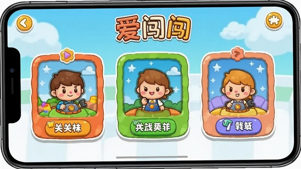 ��������Ϸ������չʾ�����¿�ͨ��񣬶���ؿ�������У�ɫ�����죬�ֻ���Ϸ��ͼ���