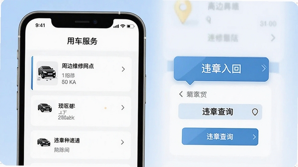 ���ٳ���APP�ó������ѯҳ��ʾ��ͼ��չʾ�ܱ�ά��������Υ�²�ѯ��ڣ��������Ľ�����
