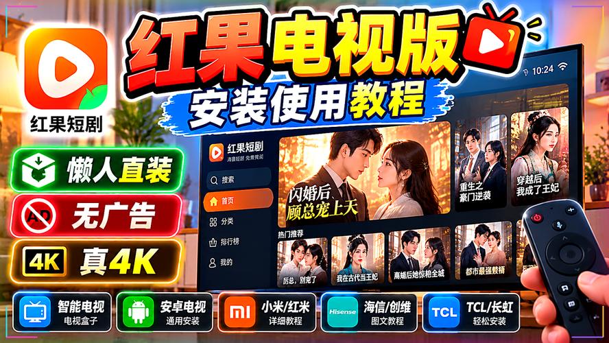 HGTV红果TV电视版安装教程 电视大屏追剧软件 安装步骤配图