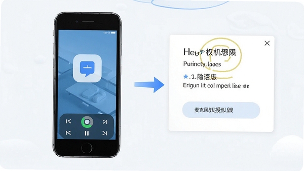 hey语音手机端权限设置与麦克风授权操作示意图