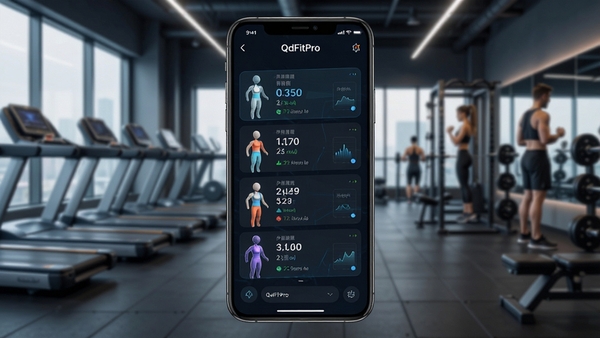 QdFitPro����ѵ���ƻ�����չʾ���ֻ���Ļ�г��ָ��Ի����������б�������Ϊ�������������Ƽ���UI���