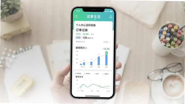 ��������APP�������ķ�����ϸҳ�棬չʾ������¼��ʡǮͳ��ͼ�������������ƶ��˽���