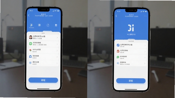边界回响手机端安装设置权限界面的AI生图提示词,简洁教程风格