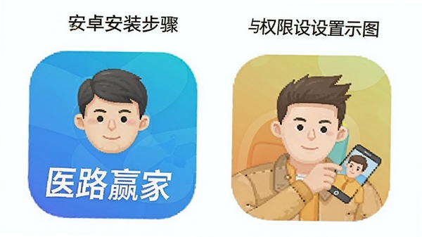 医路赢家APP安卓手机安装步骤与权限设置示意图