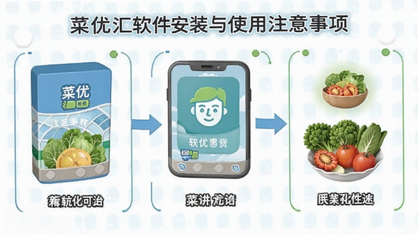 菜优汇软件安装与使用注意事项示意图
