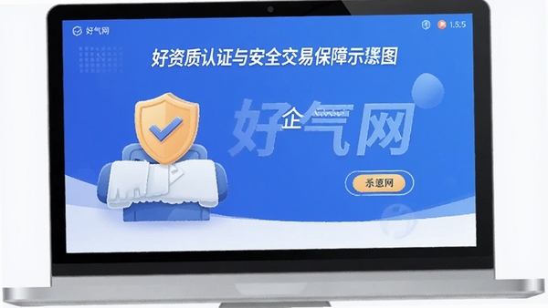 好气网企业资质认证与安全交易保障界面示意图
