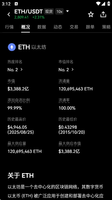 ETH��̫�ҽ���ƽ̨�ٷ�APP��ͼ