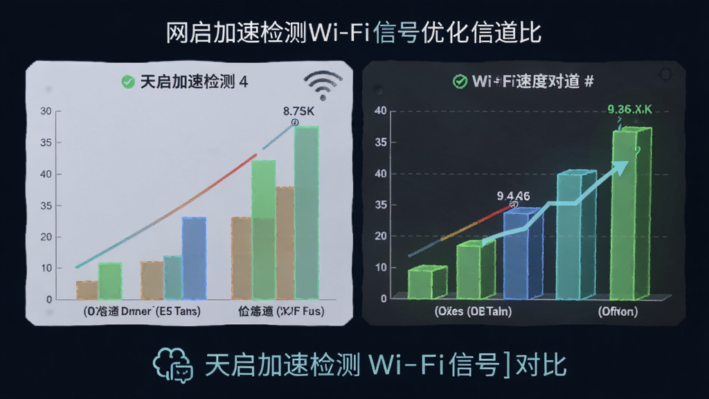 �������ټ��Wi-Fi�źŲ��Ż��ŵ���չʾ�����ٶ���������״ͼ�Ա�