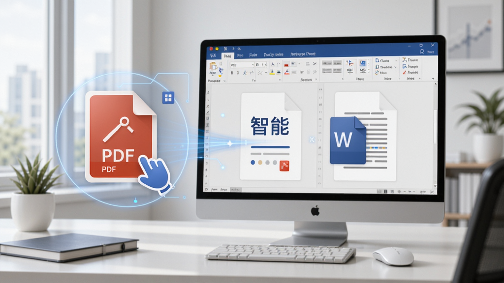 ���������������ת��PDF�ļ�ΪWord�ĵ�����ʾ����������Ϊ���İ칫���棬ͻ������ʶ����ת���ٶ�