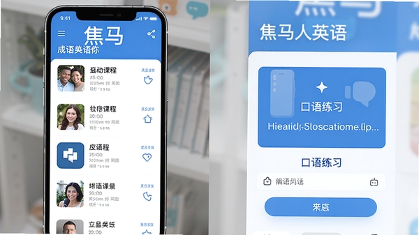 ��������Ӣ��APP����չʾ���ִ���ƽ����Ʒ����ɫ��Ϊ��ɫ�Ͱ�ɫ����������ʾ�γ��б��Ϳ�����ϰģ�飬�����ֻ���ͼ��ʽ���ʺ�Ӧ���̵�չʾ