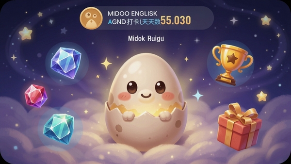 һ��չʾMidooѧӢ��APP�ɳ�����ϵͳ�Ľ�ͼ������������һ�����ﵰ���ڷ������⣬��Χ�б�ʯ�����������ͼ�꣬������ʾ����������������Ϊ�ǿ�ħ�����ɫ���λá�