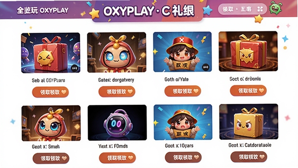 һ��չʾ����OXYPLAY�������ҳ���ͼƬ�������������Ÿ�����Ϸ���ͼ�����ȡ��ť��ɫ�����ޣ���Χϲ�죬ͻ�����������ص㡣