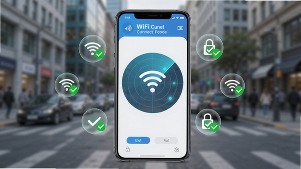 һ�������ֻ���Ļ��ʾ����WiFi����Կ��APP���棬������ģ���ĳ��нֵ�����������һ����Ŀ��WiFi�״�ɨ�趯������Χ�����Ž����ɹ���WiFiͼ�����ɫ�Թ����������������������Ƽ��С�